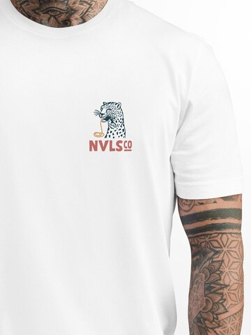 Neverless Shirt 'Eat pasta' in Weiß