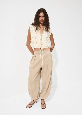 MANGO Bluse 'Lechuga' in Beige