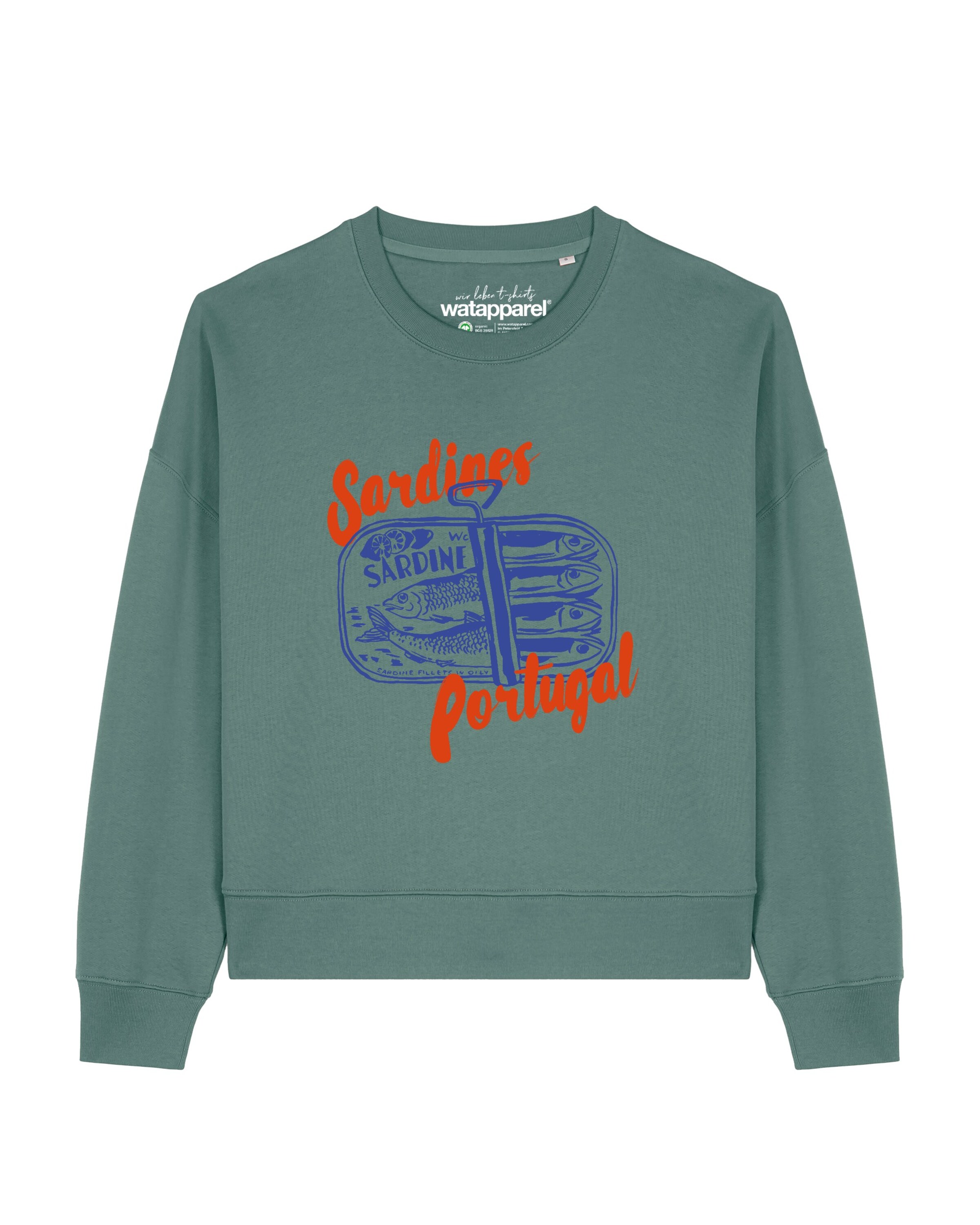 Sweat-shirt 'Sardines Portugal ' Watapparel en vert : devant