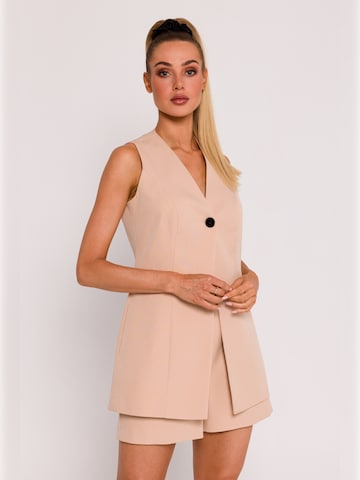 made of emotion - Chaleco 'M776' en beige: frente