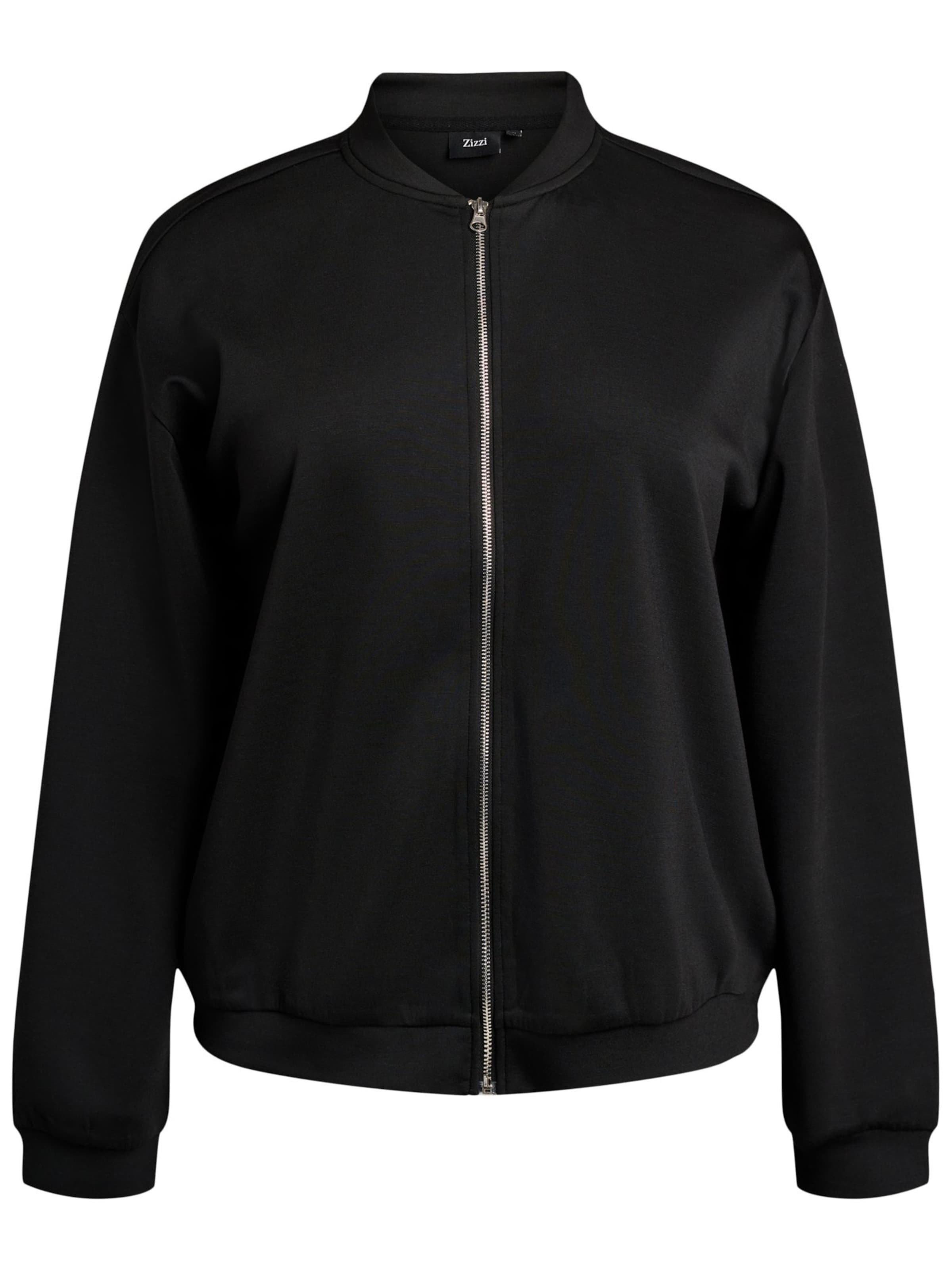 Zizzi Суичъри с качулка 'Malisa' в черно: отпред