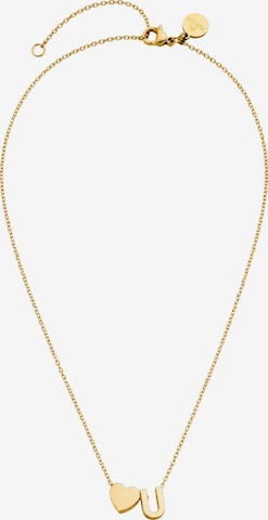 PURELEI - Cadena 'Letter Heart U' en oro: frente