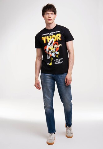 LOGOSHIRT Shirt 'Marvel Comics - Thor, Journey' in Zwart