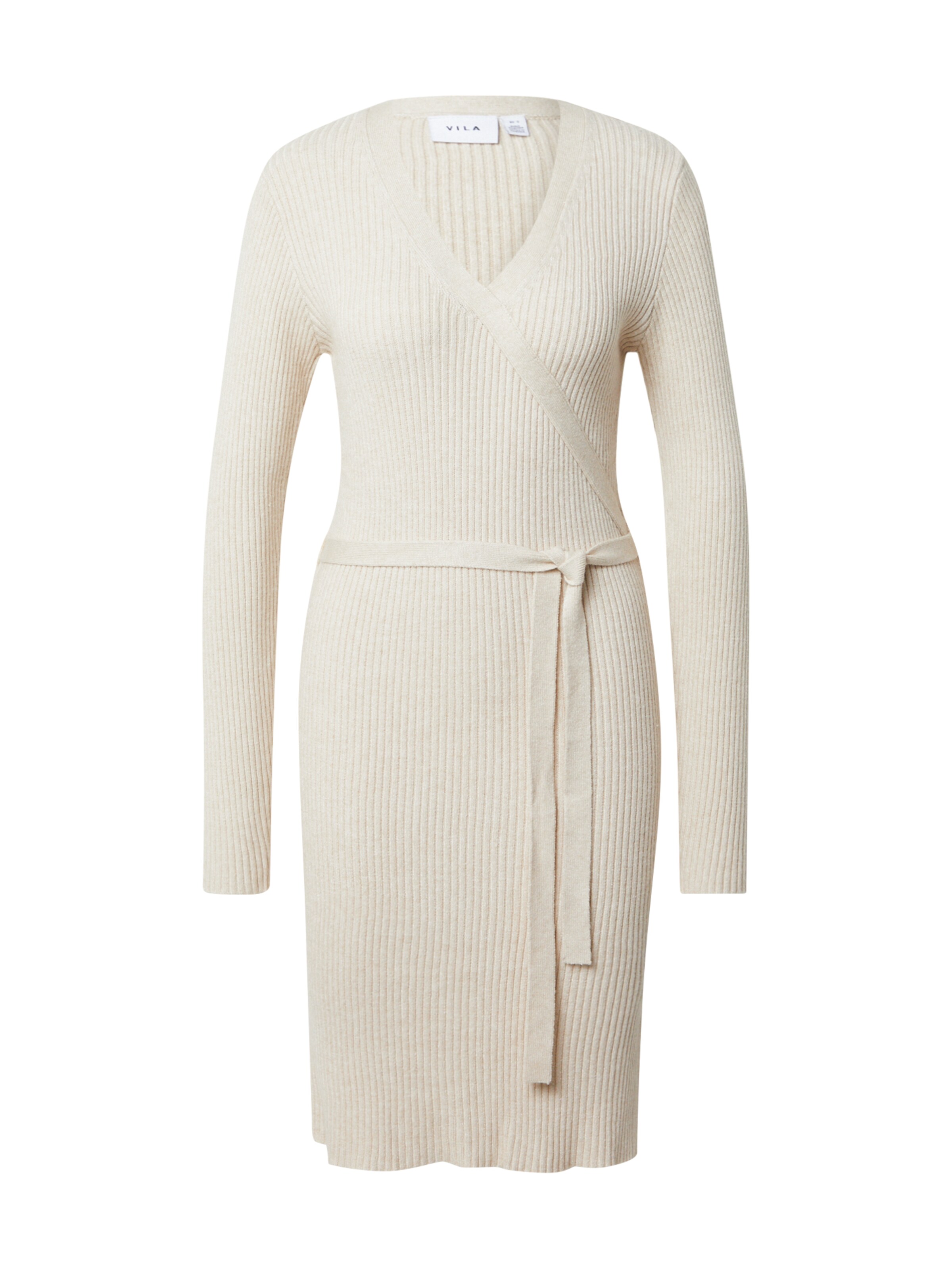 VILA Sukienka z dzianiny 'Ril' w kolorze beżowy: przód
