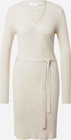 VILA Knitted dress in Beige: front