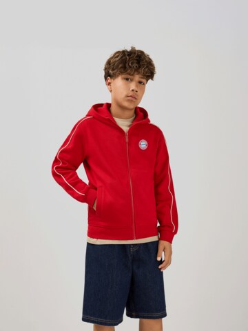 FC BAYERN MÜNCHEN Zip-Up Hoodie in Red | ABOUT YOU