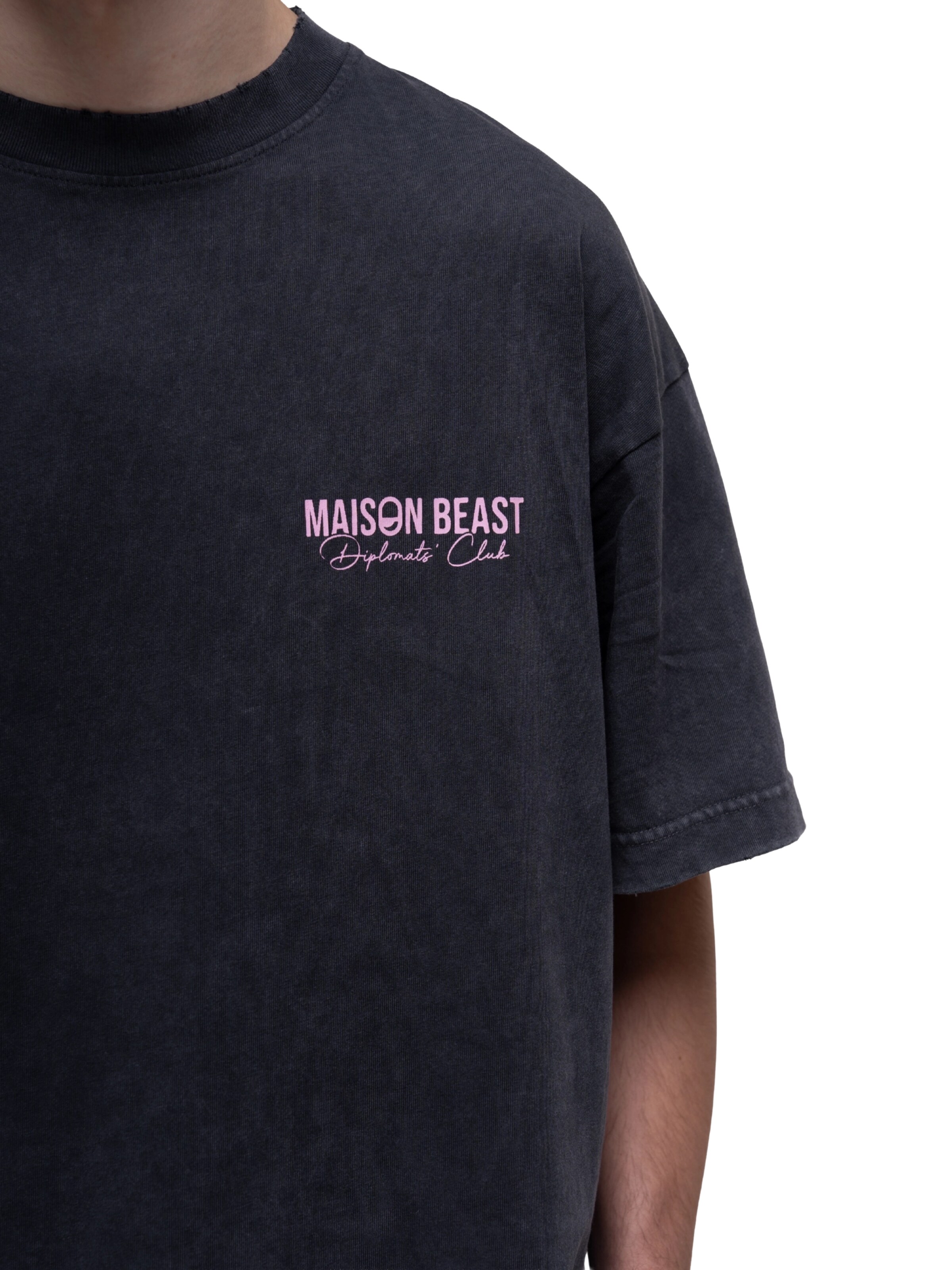 Maglietta 'DIPLOMATS' di Maison Beast in grigio