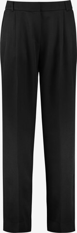 TAIFUN Wide leg Pleat-Front Pants in Black: front