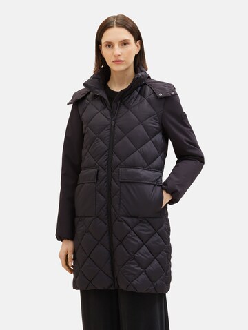 TOM TAILOR Winter Coat in Black: front