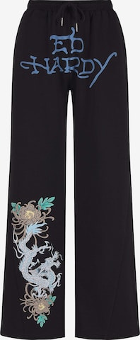 Ed Hardy Wide Leg Housut värissä musta: etupuoli