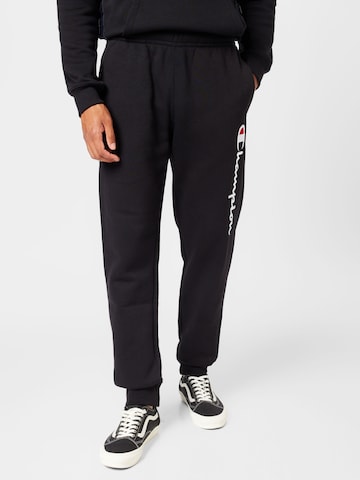 Champion Authentic Athletic Apparel Tapered Pants 'Classic' in Black: front
