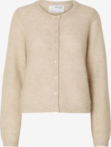 Cardigan SELECTED FEMME en beige : devant