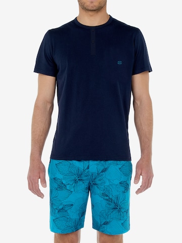 HOM Short Pajamas ' Fano ' in Blue: front