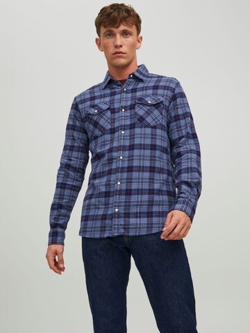 JACK & JONES Regular fit Button Up Shirt 'Sheridan' in Blue: front