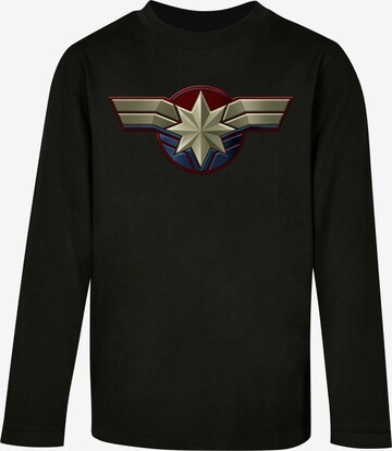 Maglietta 'Captain Marvel - Chest Emblem' di ABSOLUTE CULT in nero: frontale