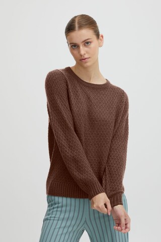 ICHI Strickpullover 'ODANSA' in Braun: predná strana