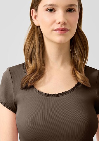 QS T-Shirt in Braun