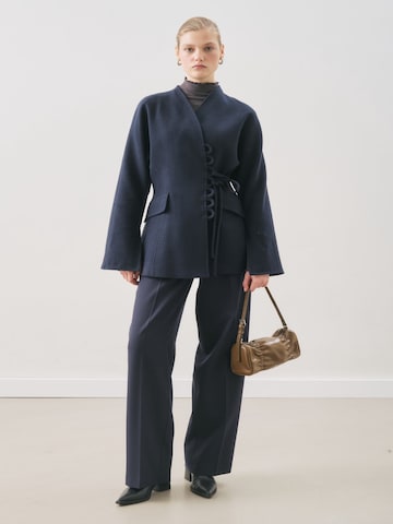 MANUKA Between-Seasons Coat in Blue: front