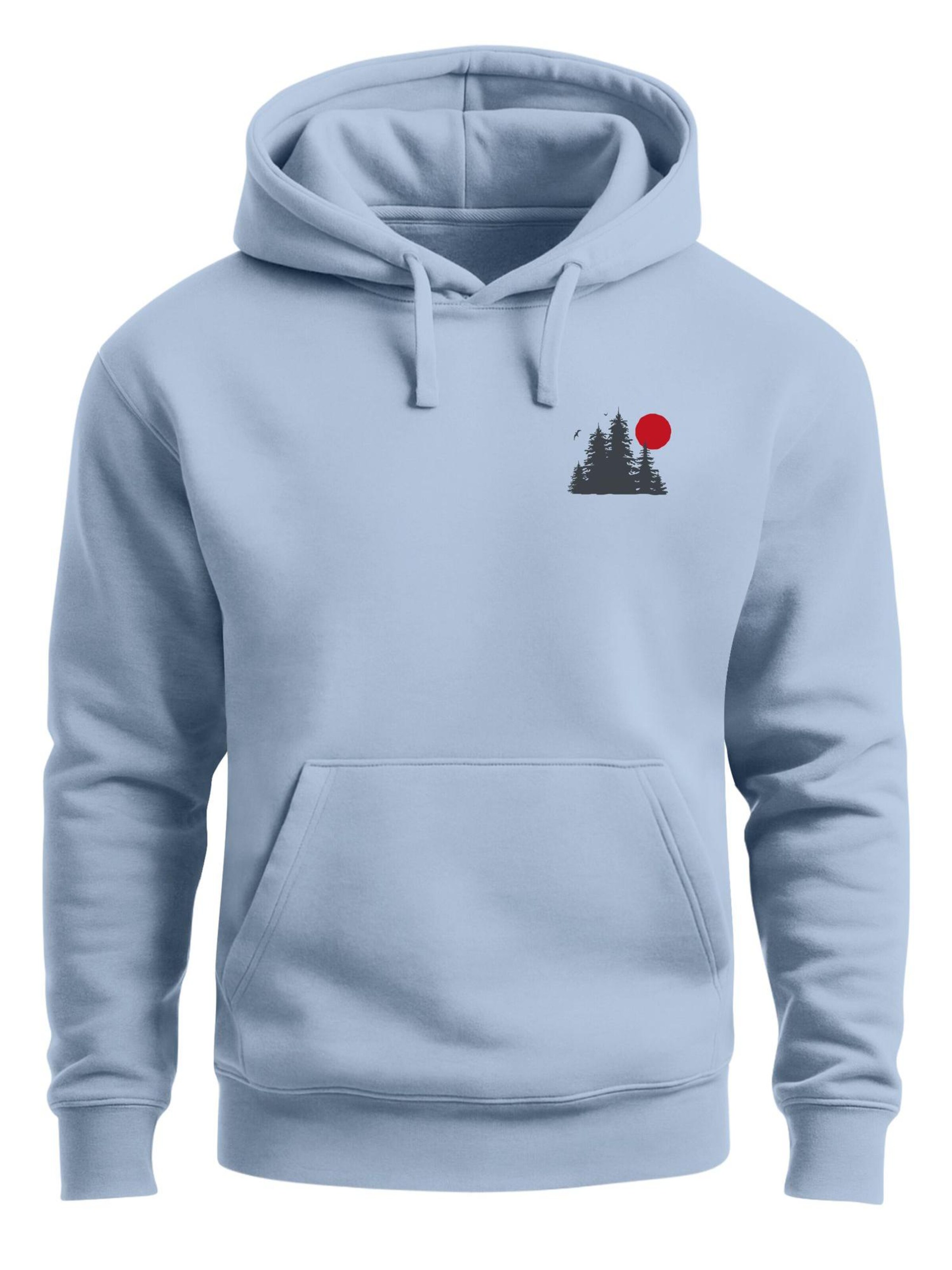 Neverless Sweatshirt 'Waldkette Badge' in Blue: front