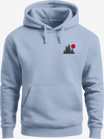 Neverless Sweatshirt 'Waldkette Badge' in Blau: Vorderseite