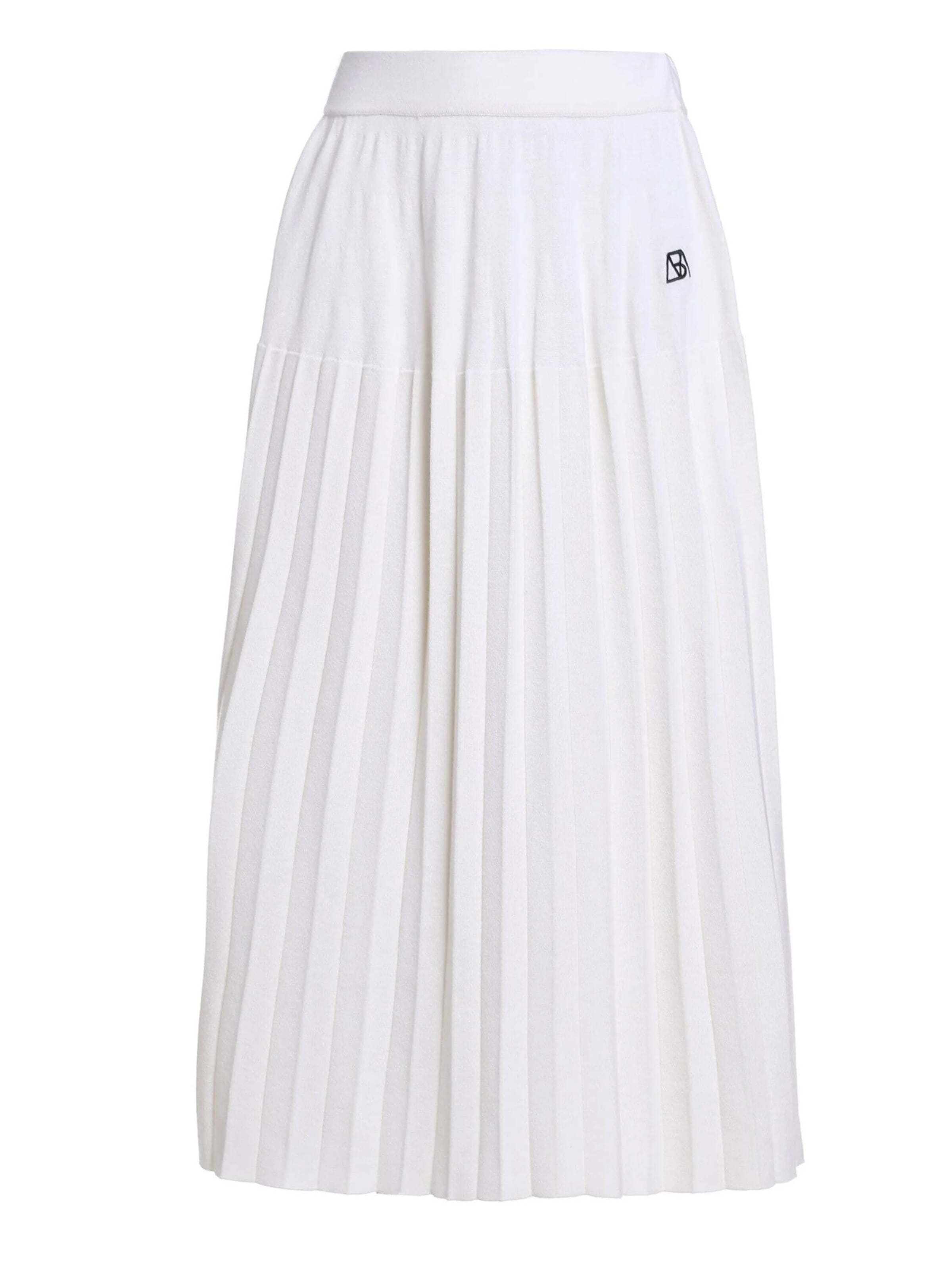 BELLEMERE NEW YORK Skirt 'Merino-Plisseerock' in White: front