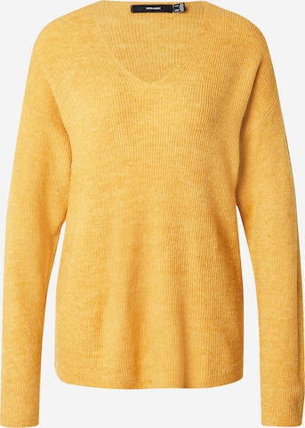 Pulover 'VMCREWLEFILE' de la VERO MODA pe galben: față