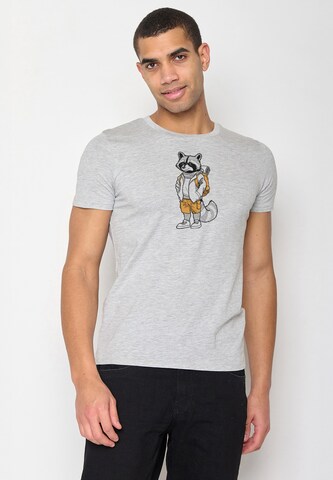 Maglietta 'Animal Raccoon Hike' di GREENBOMB in grigio
