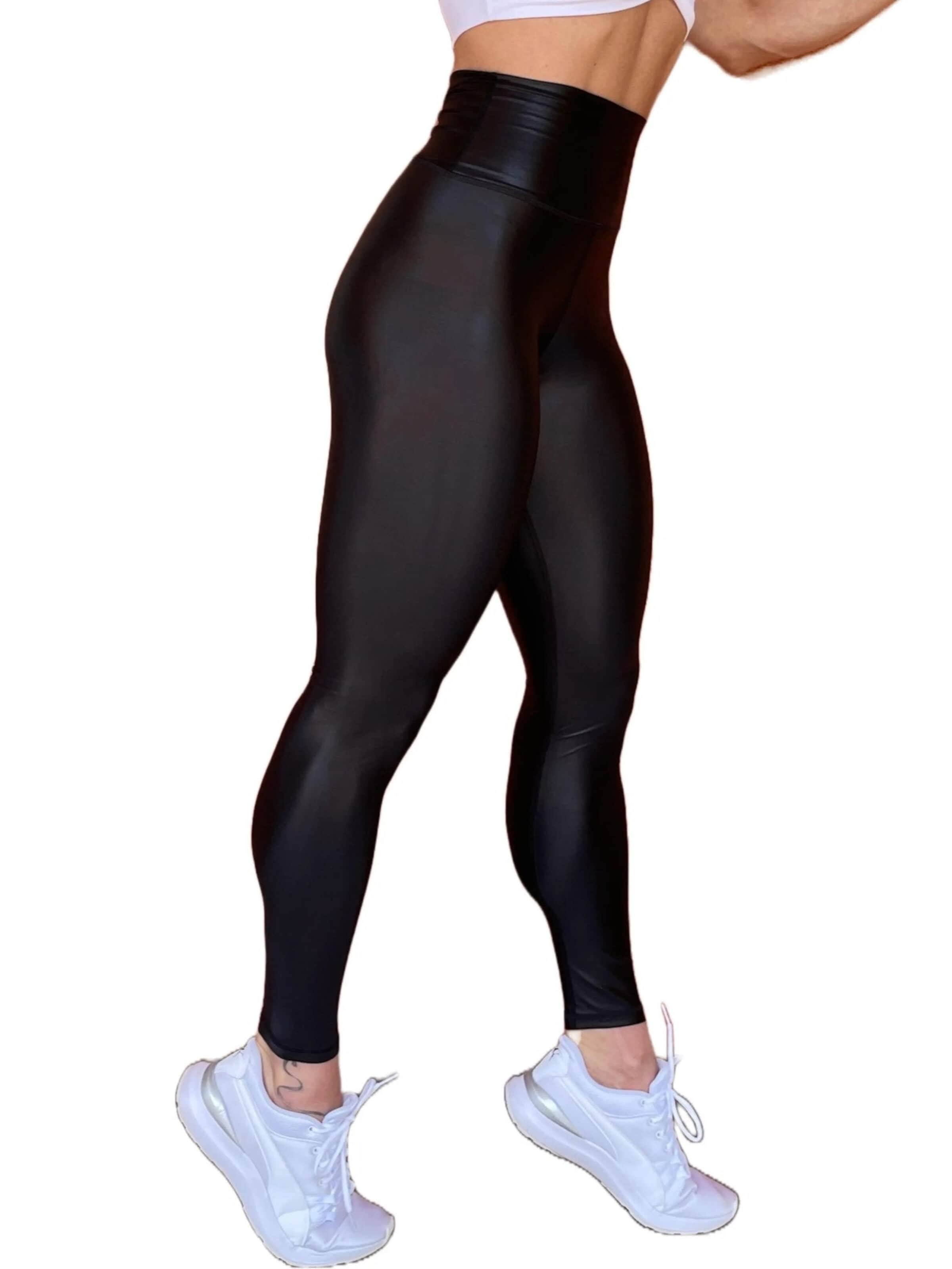 LUXFEEL Skinny Leggings 'High-Waist Pearl Shine Leggings' in Black