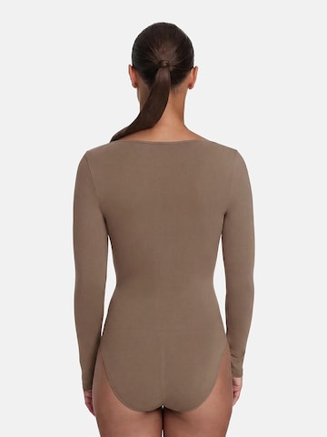 cfab (formerly creamy fabrics) Shapingbody 'Bodysuit Sculpting Shapewear Longsleeve mit Slip' in Bruin