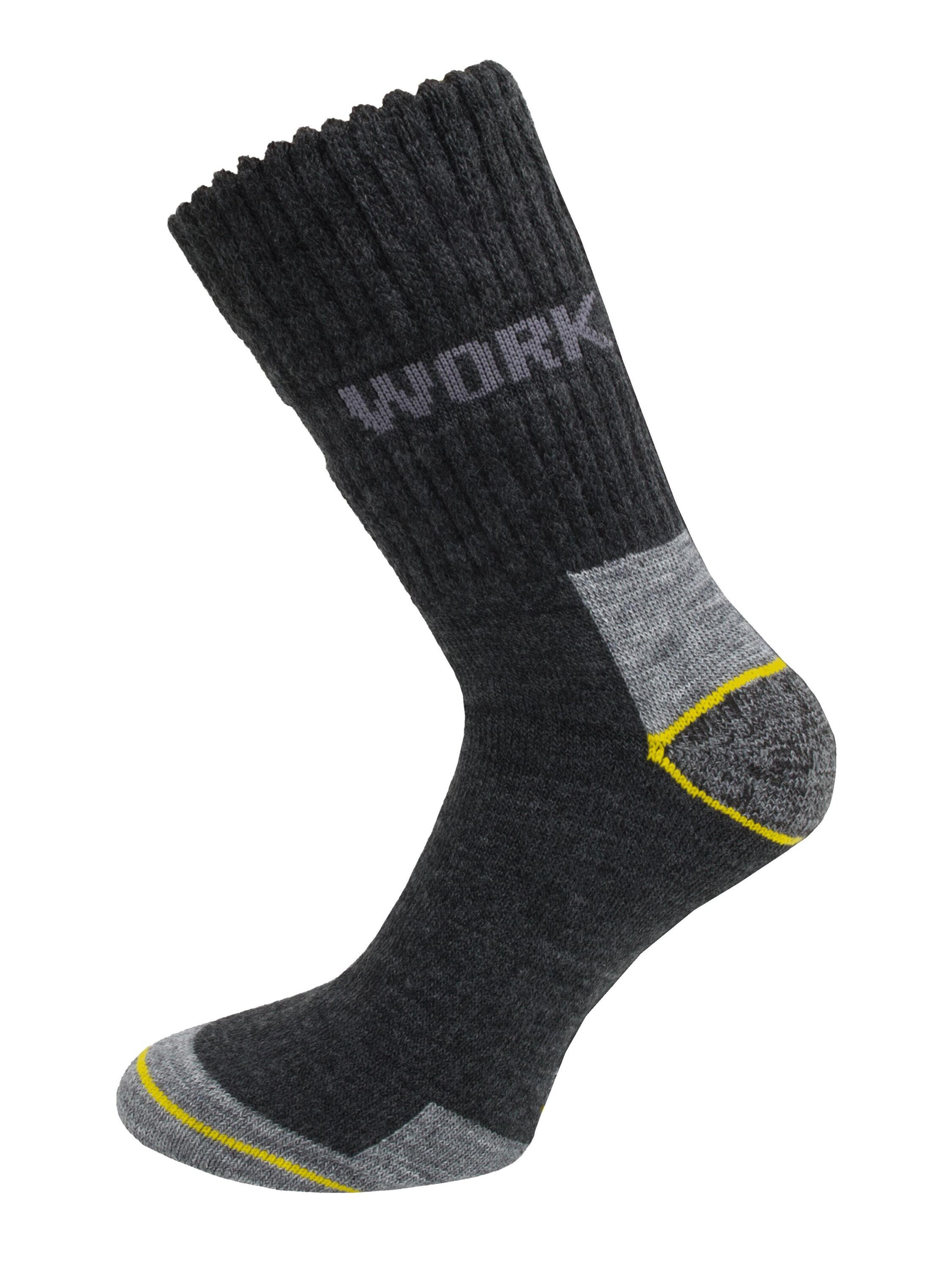 normani Socken 'Work Wool' in Schwarz: Vorderseite