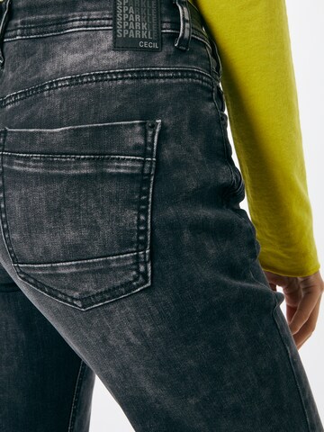 CECIL Slimfit Jeans in Schwarz