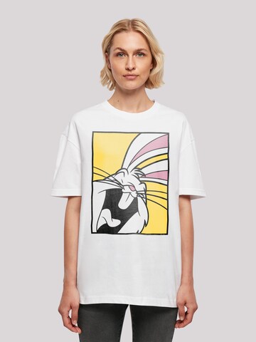 T-shirt 'Looney Tunes Trickfilm Serie Cartoon Bugs Bunny Laughing' F4NT4STIC en blanc : devant