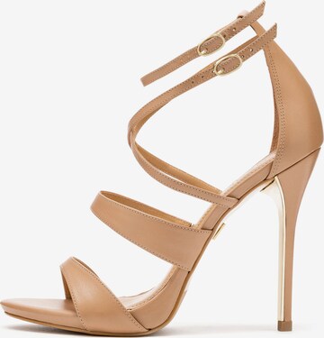 Kazar - Sandalias con hebilla en beige: frente