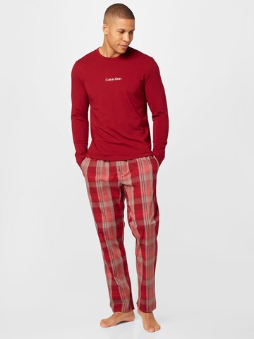 Calvin Klein Underwear Long Pajamas in Red: front