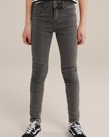 WE Fashion Skinny Jeans i grå: framsida