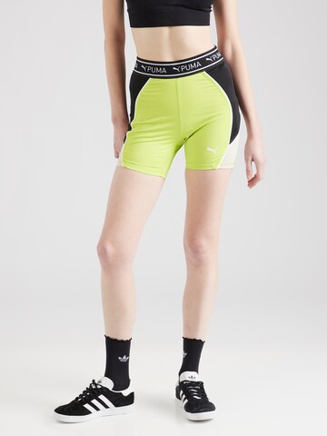 PUMASkinny Sportske hlače 'TRAIN STRONG 5' - zelena boja: prednji dio
