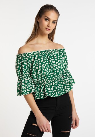 myMo ROCKS Blouse in Groen: voorkant