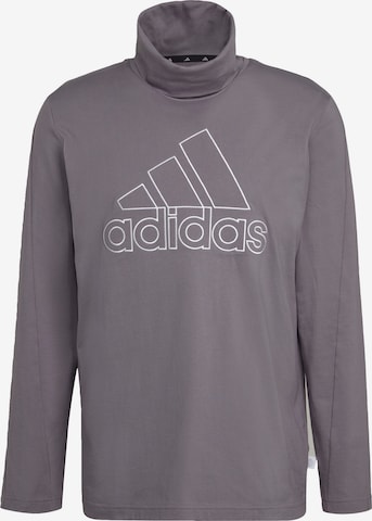 ADIDAS SPORTSWEAR Funkční tričko 'Future Icons Embroidered Badge Of Sport' – šedá: přední strana