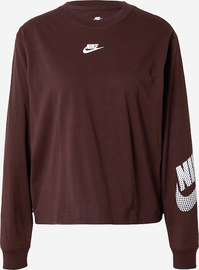 Nike Sportswear Sweatshirt in dunkelbraun / weiß, Produktansicht