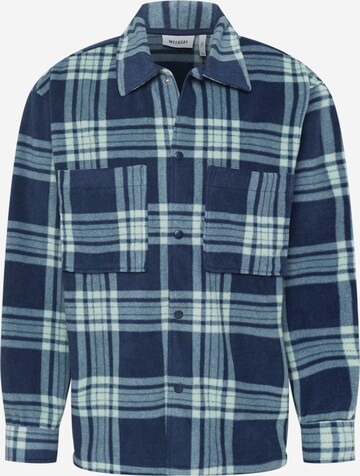 WEEKDAY Comfort fit Fleece Jacket 'Max' in Blue: front