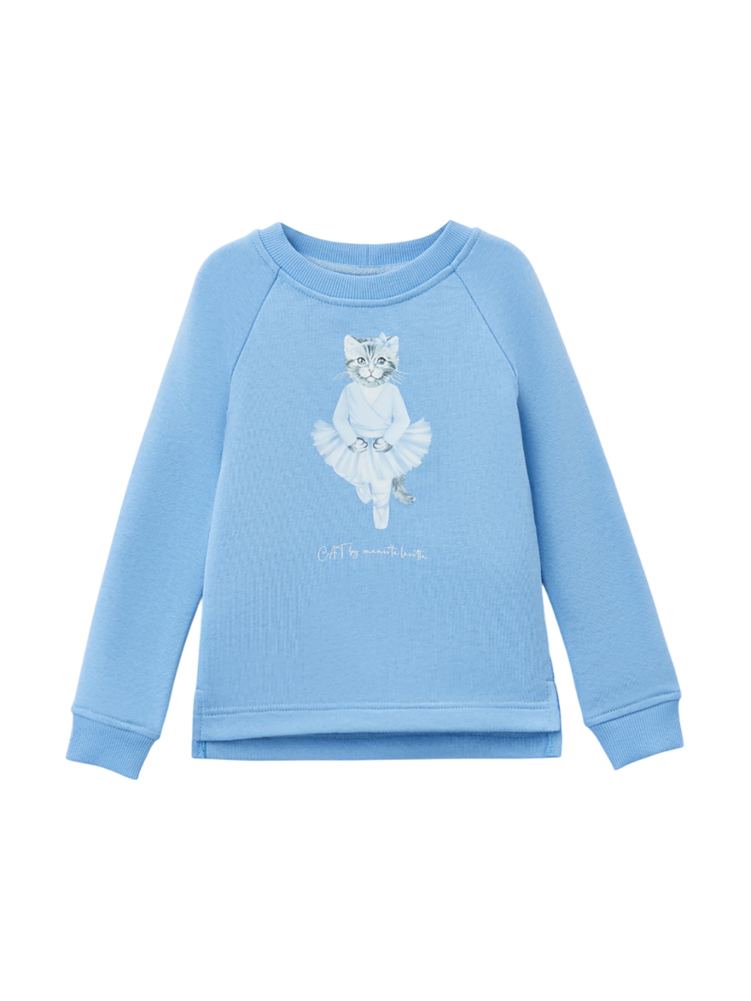 Cat e Lolette Sweatshirt 'Ballerina Kitty' i blå: framsida