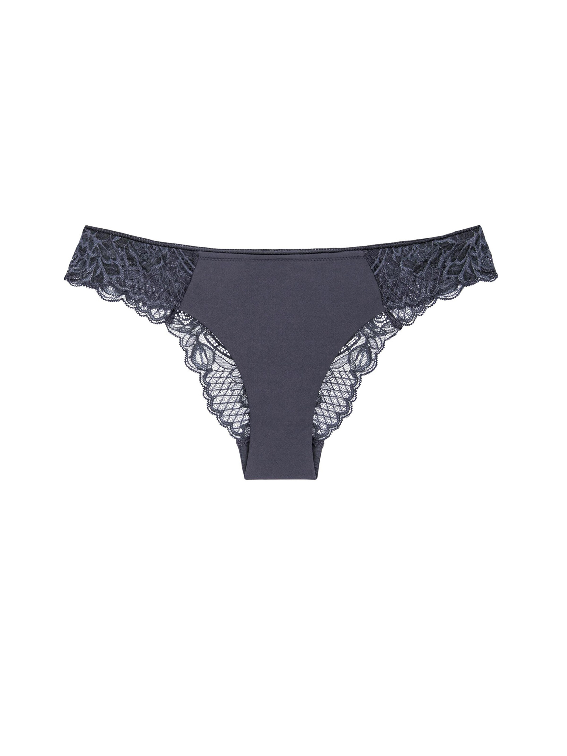 TRIUMPH Slip ' Wild Peony Florale Brazilian ' in Grey: front