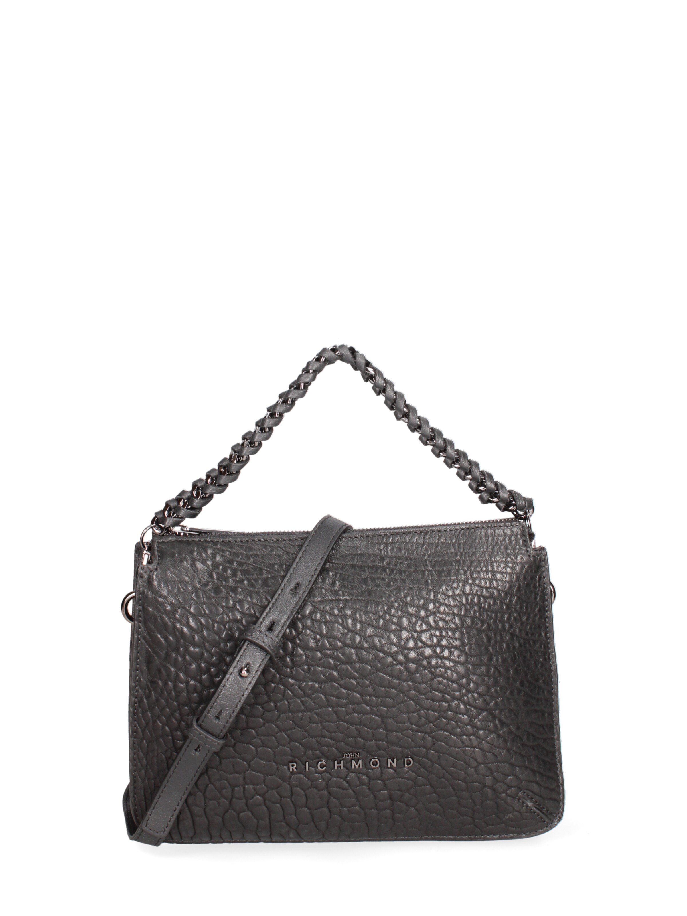 Borsa a spalla di John Richmond in nero: frontale