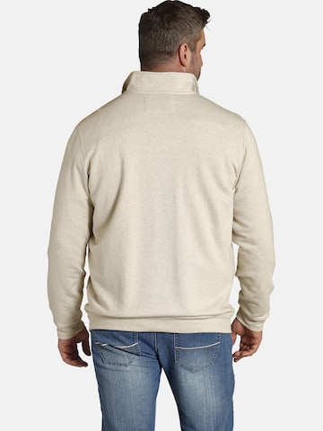 Charles Colby Zip-Up Hoodie in Beige