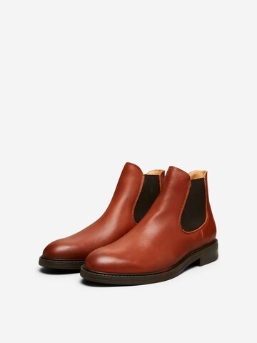 SELECTED HOMME - Botas chelsea em castanho