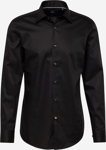 BOSS Black Regular fit Button Up Shirt 'Hank' in Black: front