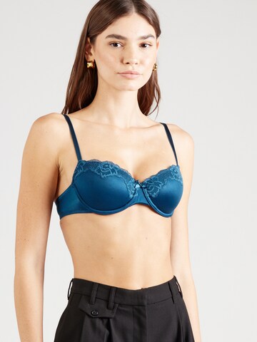 Hunkemöller Balkonetové Podprsenka 'Lace & Shine' - Modrá: predná strana