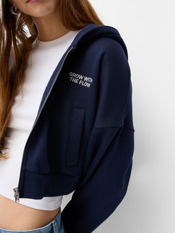 Bershka Sweat jacket in Blue