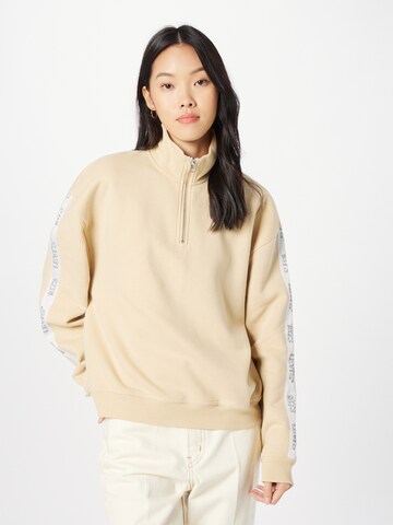 LEVI'S ® Sweatshirt 'Graphic Rue 1/4 Zip Crew' in Beige: predná strana