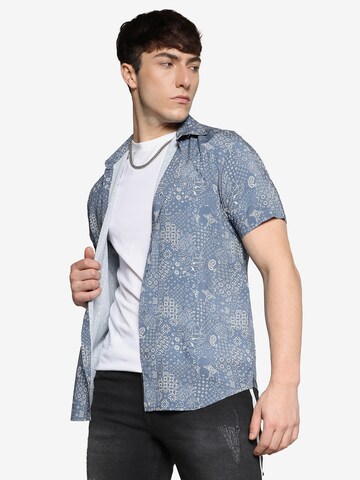 Campus Sutra Regular fit Button Up Shirt 'Adriel' in Blue